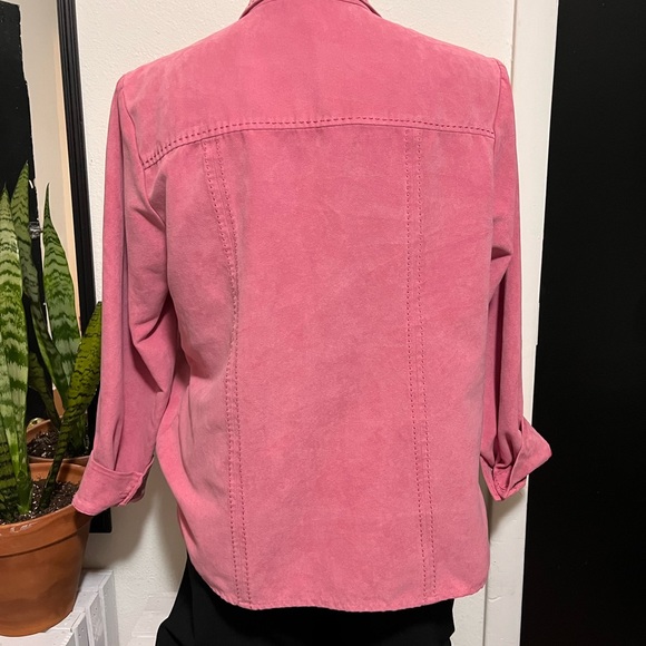 Women's Relativity Pink Stripe Long Sleeve Button - Picture 4 of 12